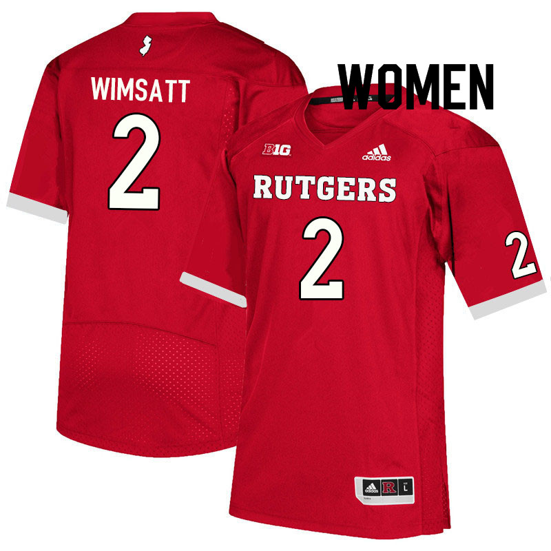 Women #2 Gavin Wimsatt Rutgers Scarlet Knights College Football Jerseys Sale-Scarlet